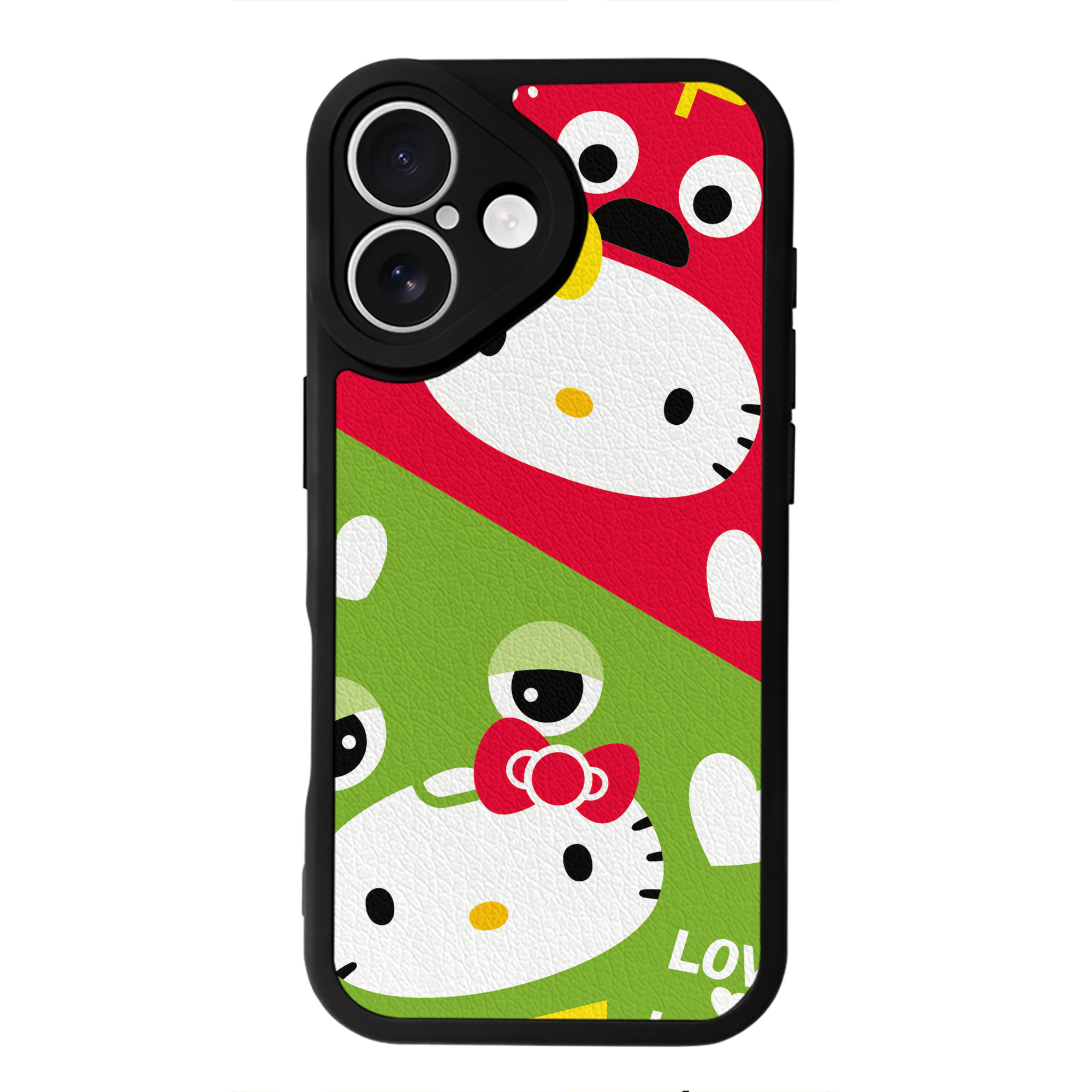 （画像用） Hello Kitty ハローキティ 【iPhone 16シリーズ対応】シリコンスマホケース（レザー調） 材質：シリコン